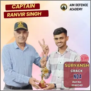 Captain Ranvir Singh awarding Suryansh for NDA achievement