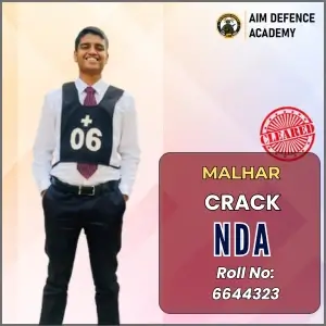 Malhar cleared. NDA exam at AIM Defence Academy
